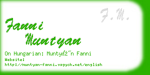 fanni muntyan business card